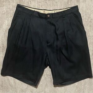 Tommy Bahama 100% Silk Mens Pleated Shorts Size 36 Black Golf Dad Preppy Casual